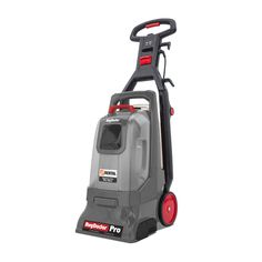 a high pressure cleaner is shown on a white background with red wheels and black handles