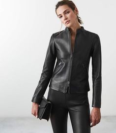 Aries Leather Jacket Female Leather Jacket, Tom Ford Style, Stylish Leather Jacket, Biker Leather Jacket, Women Dresses Classy, Leather Coats, Business Suits