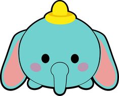 an elephant with a yellow hat on its head is shown in this cartoon character image