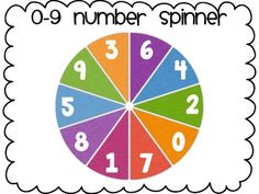 a colorful clock with numbers on it and the words number spin in front of it