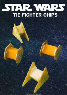 star wars the fighter chips poster with cheese and cheese slices cut in half to look like spaceships