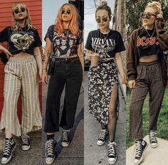 Rock Alternative Outfit, Alternative Brunch Outfit, Alternative Gig Outfit, Band Tee Over Dress, Alternative Mum Style, Summer Rock N Roll Outfits, Edgy Mom Aesthetic, Outdoor Gig Outfit, Punk 90s Aesthetic