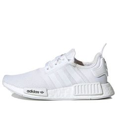 Adidas NMD_R1 J 'Triple White' Cloud White/Cloud White/Crystal White FW0432 (SNKR/Cozy/Casual/Low Top/Breathable) Summit White Casual Sneakers For Light Sports, Casual Summit White Sneakers For Light Sports, Summit White Low-top Casual Running Shoes, Adidas White Running Shoes For Streetwear, Summit White Casual Running Shoes For Light Sports, White Running Shoes With Three Stripes For Light Sports, Sporty White Running Shoes With Three Stripes Branding, Sporty White Running Shoes With Three Stripes, White Sporty Running Shoes With Three Stripes