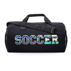 Get ready to boost your training and make every trip to the gym easier with the soccer bag by Global FBA, INC. The simple and minimalist design is perfect for both women and men. Easy to use and practical, this duffel bag is a must-have accessory for all gym lovers. The large compartment allows you to carry everything you need practically, while the side mesh pocket is perfect for your wallet, keys or gym card. Premium duffel bag for everyday workouts Amazing soccer print Heavy-duty zipper Size: Sporty Travel Bag With Letter Print, Sporty Letter Print Travel Bags, Durable Practical Sports Bag, Sporty Breathable Duffle Bag For Sports, Practical Black Gym Bag For Sports, Durable Black Gym Bag, Durable Black Sporty Gym Bag, Sporty Black Duffle Bag For Sports, Functional Breathable Sports Duffle Bag