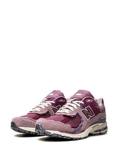 "Find NEW BALANCE 2002r \"\"protection Packviolet\"\" Sneakers on Editorialist. dark pink calf suede/mesh panelling logo patch to the side contrasting panel detail round toe front lace-up fastening branded insole rubber sole These styles are supplied by a premium sneaker marketplace. Stocking only the most sought-after footwear, they source and curate some of the most hard to find sneakers from around the world." Purple Mesh Sneakers With Boost Midsole, New Balance Purple Sneakers For Jogging, Purple New Balance Sneakers For Jogging, Purple Mesh Streetwear Sneakers, Purple Sneakers With Vibram Sole For Streetwear, Purple Streetwear Sneakers With Vibram Sole, New Balance Purple Sneakers With Air Cushioning, New Balance Purple Sneakers For Errands, New Balance Purple Running Shoes For Jogging