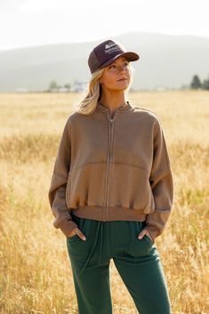 The All Star Full Zip Jacket features an oversized fit, cozy interior, and a zip front. This jacket is so easy to throw on for days on the go and makes a perfect companion to your loungewear collection. side pockets fleece-lined // paired with the national park foam trucker hat in saddlebrown Oversized Long Sleeve Outerwear For Leisure, Cozy Fleece Jacket For Fall Loungewear, Leisure Hooded Outerwear With Pockets, Zipper Closure Sweatshirt For Loungewear In Fall, Zipper Closure Sweatshirt For Fall Loungewear, Fall Loungewear Sweatshirt With Zipper Closure, Sporty Fleece Outerwear For Leisure, Winter Loungewear Sweatshirt With Zipper Closure, Comfy Relaxed Fit Outerwear With Pockets