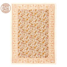 an orange and white square scarf on a white background with the words,'nourish