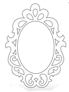 a paper cutout with an oval frame in the middle and scrollwork around it