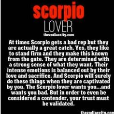 the scorpio lover poem is shown in red and black with an image of a