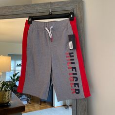 Hi There! I Am Selling These Boys Youth Gray And Red Logos Tommy Hilfiger, Active Shorts, Never Worn, Nwt!! Tommy Hilfiger Stretch Cotton Bottoms, Tommy Hilfiger Sporty Shorts, Red Casual Shorts For School, Casual Red Shorts For School, Red Cotton Shorts For School, Casual Red Bottoms For School, Tommy Hilfiger Belt, Boys Cargo Shorts, Tommy Hilfiger Baby