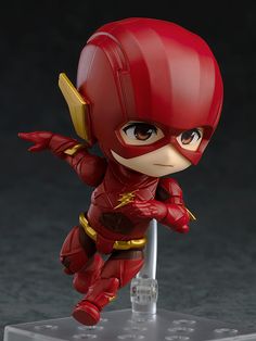 the flash action figure is on display