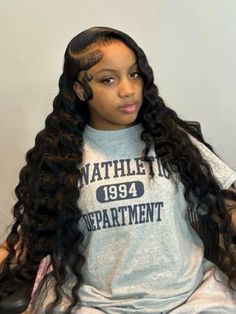 Deep Wave With Crimps, Crimps Side Part Wig, Side Part Frontal Wig With Crimps, Crimps On Deep Wave Hair, Side Part Wig With Wand Curls, Deep Wave With Wand Curls, Side Part Crimps Frontal Wig, Crimps With Fishtail Braid, Crimp Side Part