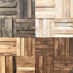 many different wood planks are arranged in the shape of squares and rectangles