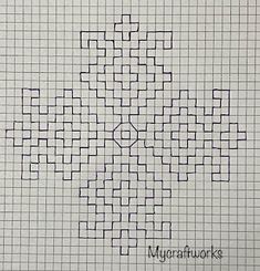 a cross - stitch pattern is shown in black and white on a piece of paper