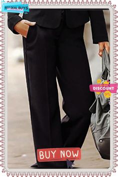 Plain Casual Pants Office Dress Pants With Pockets, Formal Pants With Pockets For Fall, Wide Leg Office Pants With Pockets, Wide-leg Pants For Office In Solid Color, Solid Color Wide-leg Office Pants, Casual Wide-leg Office Pants, Casual Wide-leg Office Bottoms, Casual Wide-leg Pants For Office, Office Straight Leg Solid Color Pants