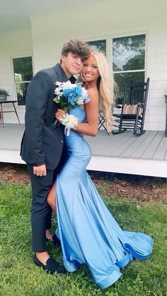 Formal Picture Ideas, Sky Blue Prom Dress, Prom Goals