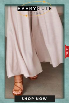 Plain Casual Wide Leg Shirred Waist Pant Waist Pants, Wide Leg, Shop Now, Slip On, Pants, Trousers