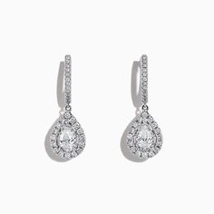 Effy Pave Classica 14K Gold Diamond Pear Shaped Drop Earrings, 0.77 TCW Luxury Modern Pear-shaped Earrings, Luxury Pear-shaped Hoop Earrings For Women, Pear Diamond Earrings, Earrings Diamond, Effy Jewelry, Diamond Drop Earrings, Diamond Drops, Pear Diamond, Pear Shaped Diamond