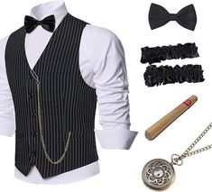 Amazon.com: BABEYOND 1920s Mens Gatsby Gangster Vest Armbands 20s Gatsby Costume Accessories Set : Clothing, Shoes & Jewelry 1920s Fashion Male The Great Gatsby, 1920 Mens Fashion Gatsby Costume Ideas, Men’s 1920’s Outfit, Men’s 20s Costume, Gatsby, Costume Accessories, Arm Band