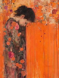 Klimt Inspired Art, Art Klimt, Klimt Inspired, Orange Theme, Klimt Paintings, Hd Print, Wow Art