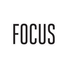 the word focus written in black on a white background