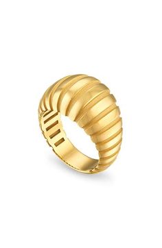 Crafted from 18-karat gold, this sculptural band adds a modern mood to your everyday ring stack. 18k gold Made in the USA Everyday Ring, Dome Ring, Ring Stack, Everyday Rings, Domed Ring, Stacking Rings, Womens Jewelry Rings, Made In The Usa, 18k Gold