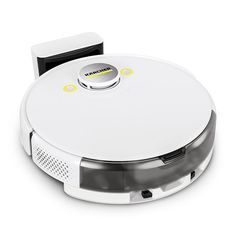 a white robotic vacuum cleaner sitting on top of a table