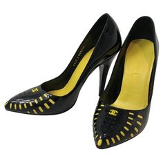 Bought But Realized It Was Too Small For Me. I Am Usually A 37 So I Recommend Anyone Who Is A 36 With Narrow Feet. Does Not Come With Box But Has Non-Chanel Dust Bags. Yellow Patent Leather Heels For Evening, Designer Yellow Heels With Closed Toe, Designer Yellow Closed Toe Heels, Luxury Yellow Closed Toe Heels, Designer Yellow Heels With Branded Insole, Designer Yellow Heels, Lady Gaga Music Video, Lady Gaga Music Videos, Lady Gaga Music