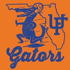 an orange and blue t - shirt with the word gators in front of it