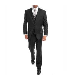 A three piece modern fit suit with a solid color and notch lapel is a stylish and versatile option for men of all body types. The jacket is cut to be slightly slimmer than a traditional suit, but not as slim as a slim-fit suit. This allows for a more modern, tailored look without sacrificing comfort. The sleeves are shorter than traditional suits, ending just above the wrist. This helps to create a more streamlined silhouette. The lapels are narrow and notched, which is a classic and versatile style. The waistcoat is optional, but it can add a touch of formality and sophistication to the overall look. The pants are tapered from the thigh to the ankle, creating a slim and flattering fit. The fabric is typically wool or a wool blend, which is both stylish and durable. The suit is available i Notch Lapel Suit, Modern Fit Suit, Traditional Suit, Suit Black, Bootie Sandals, Slim Fit Suit, Baby Boy Shoes, Short Suit