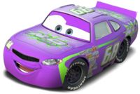 the purple car from cars 2