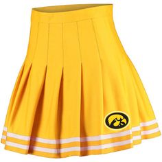 Pleated tailgating skirt so light-weight and high quality you won't want to take it off! Dance the tailgate away and cheer your team on all day long in this comfortable yet trendy cheer skirt! *NOTE: this skirt isn't just for cheerleaders, it's for girls who LOVE IOWA!* Officially Licensed by Lo + Jo Bands. SIZE CHART: Women's Skirt Waist Measurements Size: XS SMALL MEDIUM LARGE XL 2XL Skirt Waist: 24"-26" 26"-28" 28"-30" 30"-33" 33"-35" 35"-38" Women's Skirt Length Measurements (from waist to b Cheerleading Outfits Yellow, Cheerleader Skirt, Cheerleading Uniforms, Cheerleading Outfits, Yellow Skirt, Iowa Hawkeyes, Boutique Collection, Patterned Leggings, Female Clothing