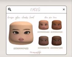 the face is made up of different types of facial shapes and colors, including brown eyes