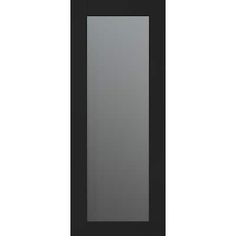 the door is black and has a glass panel