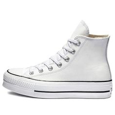 (WMNS) Converse Chuck Taylor All Star Lift High 'White' 561676C (SNKR/Women's/High Top/Thick Sole) Chuck Taylor All Star Lift, Leather High Tops, Converse Chuck Taylor All Star, Chuck Taylor All Star, Converse Chuck, Stylish Sneakers, Chucks Converse, Chuck Taylor, Chuck Taylors