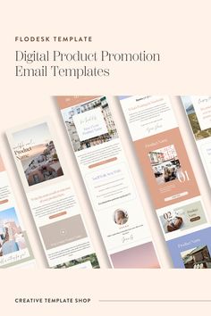 an image of a website page with the title'digital product promotion email templates '