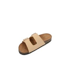 The Soft Cork Footbed Slide PU Leather Double Banded Slipper Sandal is the one of summer and vacation essential fashion item. It is fashionable, trendy, urban, modern, and pretty design that is suitable for daily and casual outfit. Also, its soft cork footbed that will mold to the foot shape when wears and light weight provide great comfortableness. Double adjustable buckle strap and non-slip sole is also great features of the sandals. Various color choice is plus: Apricot, Black, Brown, Dark Re Summer Adjustable Double Strap Footbed Sandals, Beach Sandals With Adjustable Strap, Beach Sandals With Adjustable Strap In Synthetic Material, Synthetic Sandals With Adjustable Strap For Beach, Summer Flip Flops With Adjustable Strap, Spring Beach Flip Flops With Adjustable Strap, Double Strap Cushioned Footbed Sandals For Vacation, Cushioned Double Strap Footbed Sandals For Vacation, Casual Double Strap Footbed Sandals For Vacation