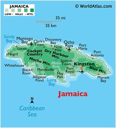 a map of jamaica with the capital and major cities