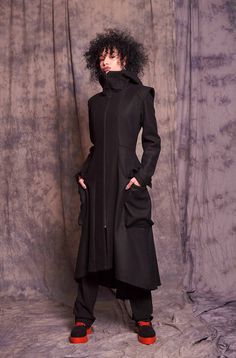 ♥ EXPRESS worldwide shipping - buy your favorite piece today and wear it within just 1-3 days upon shipping ♥ This long winter coat with extra large pockets will keep you safe and cozy! With its shoulder accents and waist belt the coat is extremely flattering to any body shape! Enjoy the winter season with this gorgeous fairytale-like coat! The coat is also available in gray: www.etsy.com/listing/922493429 ♥ Material: Wool, Viscose lining ♥ Available sizes: XS-XL Before placing your order, pleas Black Long Coat Hooded Jacket For Fall, Black Long Hooded Jacket For Fall, Fitted Black Parka With Double-lined Hood, Fitted Hooded Jacket With Pockets, Fitted Hooded Parka With Adjustable Hood, Fitted Hooded Parka With Pockets, Fitted Parka With Adjustable Hood, Fitted Hooded Jacket With Adjustable Hood, Fitted Black Parka With Pockets