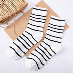 Black-White Cotton Socks – Ibentoy Casual Striped Summer Socks, Comfortable Striped Cotton Socks, Casual Black Socks As Gift, Casual Black Socks For Gifts, Casual Striped Socks For Spring, Casual Striped Cotton Socks, White Cotton Socks As Gift, White Cotton Socks For Gifts, White Cotton Socks As A Gift