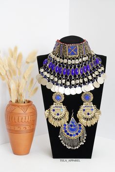 Afghan Jewellery Authentic Traditional Handmade Jewellery. Get in contact with us if there is any queries regarding the item. Check out my page for other items. Help my small business and promote Afghan culture by placing an order with us. We have different kinds and types of Afghan Vintage Jewelleries! Your feedback is much appreciated. Please let us know the item arrived safely! Afghan Jewelry Set, Afghani Jewelry, Afghan Jewellery, Blue Afghan, Afghan Culture, Kuchi Jewelry, Afghan Jewelry, Jewellery Set, Handmade Jewellery