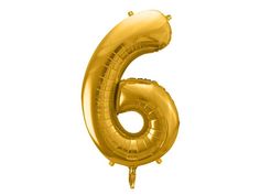 34 inch jumbo gold number 6 foil balloon available at A Little Confetti Lego Birthday Party, Lego Birthday, Barbie Party, Mylar Balloons, Metallic Foil