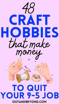 the words craft hobbies that make money are shown above two hands throwing coins into each other