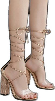 Adjustable Gold Heels For Spring, Thick Heel, Thick Heels, Sandals, Heels