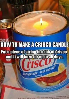 Crisco Candle, 25 Life Hacks