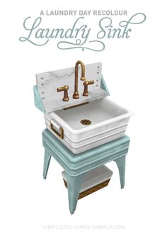 a bathroom sink with the words laundry sink on it