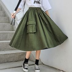 Girls Long Skirts, Green Umbrella, Umbrella Skirt, Modest Dresses Casual, Long Skirts For Women, Cargo Skirt, Mori Girl, Skirt Women