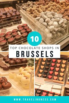 the top chocolate shops in brussels with text overlay that reads 10 top chocolate shops in brussels