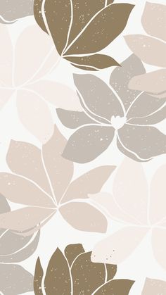 a white and brown flower pattern with leaves