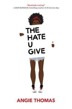 the hate u give movie poster with an image of a woman holding a sign that reads,